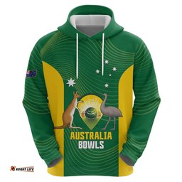 RugbyLife Shop Custom Bowls Australia Hoodie National Color Curve Sporty LT14