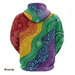 RugbyLife Shop Australia First Nation LGBTQ+ Hoodie Aboriginal Rainbow Flag LT7