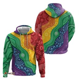 RugbyLife Shop Australia First Nation LGBTQ+ Hoodie Aboriginal Rainbow Flag LT7