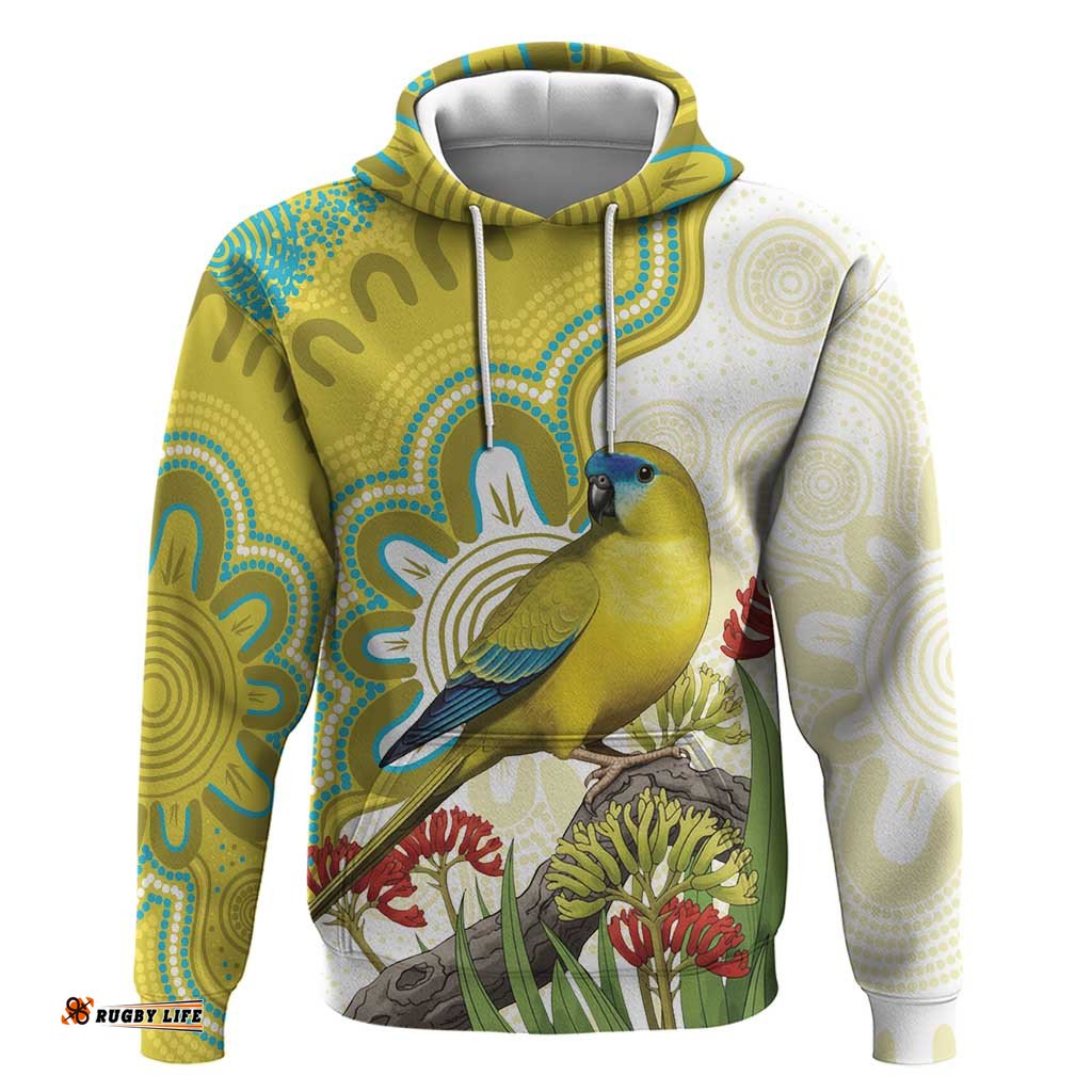 RugbyLife Shop Australia Rock Parrot Hoodie Kangaroo Paws Indigenous Art LT14