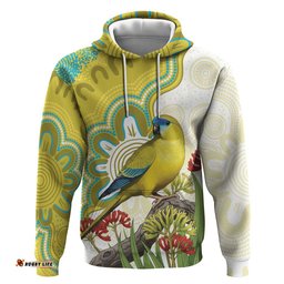 RugbyLife Shop Australia Rock Parrot Hoodie Kangaroo Paws Indigenous Art LT14