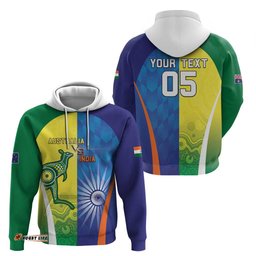 RugbyLife Shop Custom Australia And India Cricket Hoodie Ashoka Chakra With Aboriginal LT05