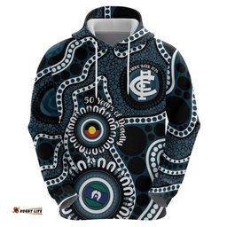 RugbyLife Shop Carlton NAIDOC Week 2026 Personalised Hoodie 50 Years of Deadly Aboriginal Art LT14