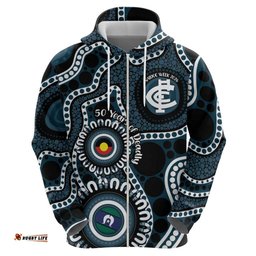 RugbyLife Shop Carlton NAIDOC Week 2026 Personalised Hoodie 50 Years of Deadly Aboriginal Art LT14