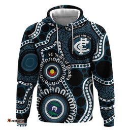 RugbyLife Shop Carlton NAIDOC Week 2026 Personalised Hoodie 50 Years of Deadly Aboriginal Art LT14