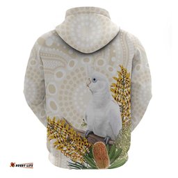 RugbyLife Shop Australia Little Corella Hoodie Cacatua Sanguinea Western Grevillea Aboriginal Art LT14