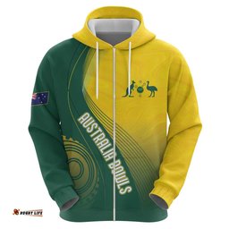 RugbyLife Shop Australia Bowls Personalised Hoodie Basic Marble Glaze - National Color LT7