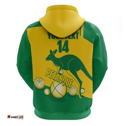 RugbyLife Shop Custom Australia Petanque Hoodie Aussie Kangaroo Bouleroos National Color LT14