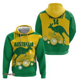 RugbyLife Shop Custom Australia Petanque Hoodie Aussie Kangaroo Bouleroos National Color LT14