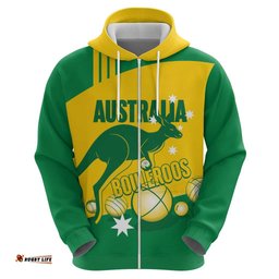 RugbyLife Shop Custom Australia Petanque Hoodie Aussie Kangaroo Bouleroos National Color LT14