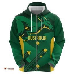 RugbyLife Shop Australia Kangaroo Custom Hoodie Aussie National Color Sporty Pattern LT9
