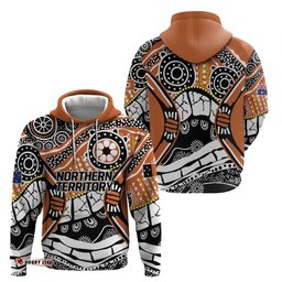 RugbyLife Shop Australian Northern Territory Hoodie Aboriginal with Sturt's Desert Rose LT9