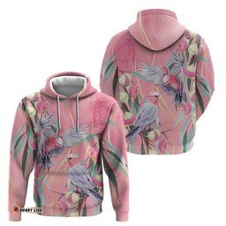 RugbyLife Shop Australia Breast Cancer Awareness Hoodie Pink Galah with Eucalyptus Flowers LT7