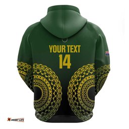 RugbyLife Shop Custom Avaiki Cook Islands Rugby Hoodie Kuki Airani Tatau Black LT14