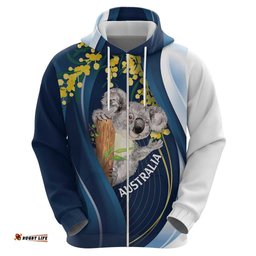 RugbyLife Shop Australia Day Hoodie Koala Blue Modern Vibe LT7