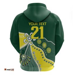 RugbyLife Shop Custom Cricket Aussie Pride Hoodie Indigenous Inspired LT9