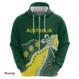 RugbyLife Shop Custom Cricket Aussie Pride Hoodie Indigenous Inspired LT9