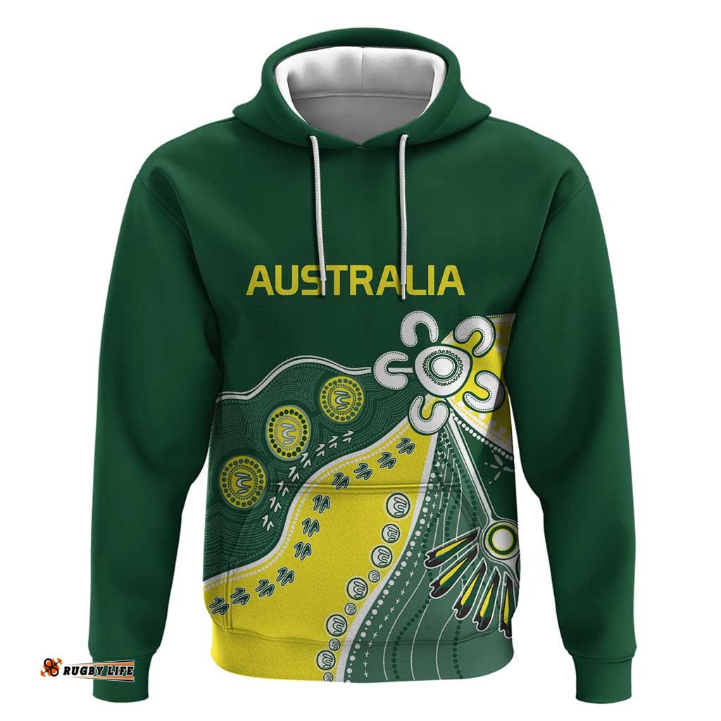 RugbyLife Shop Custom Cricket Aussie Pride Hoodie Indigenous Inspired LT9