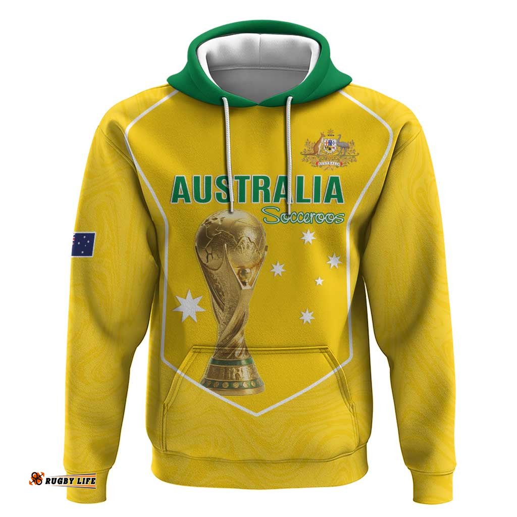 RugbyLife Shop Custom Australia Soccer Hoodie Aussie Aussie Oi Oi Oi LT15