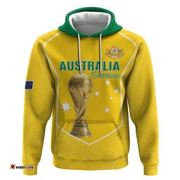 RugbyLife Shop Custom Australia Soccer Hoodie Aussie Aussie Oi Oi Oi LT15