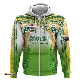 RugbyLife Shop Custom Cook Islands Rugby League Hoodie Avaiki Tatau Tribal Motifs White Color LT03