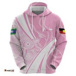 RugbyLife Shop Australia Bowls Personalised Indigenous Pink Round Hoodie LT7