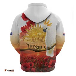 RugbyLife Shop Australia Cockatoo ANZAC Day Hoodie Lest We Forget LT05