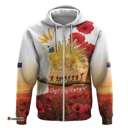 RugbyLife Shop Australia Cockatoo ANZAC Day Hoodie Lest We Forget LT05