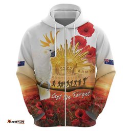RugbyLife Shop Australia Cockatoo ANZAC Day Hoodie Lest We Forget LT05