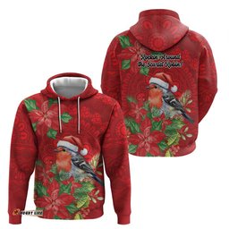 RugbyLife Shop Australian Scarlet Robin Hoodie Aboriginal Inspired Christmas LT9