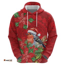 RugbyLife Shop Australian Scarlet Robin Hoodie Aboriginal Inspired Christmas LT9