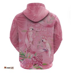 RugbyLife Shop Australia Breast Cancer Awareness Hoodie Think Pink Cockatoos Ribbon LT14