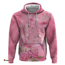 RugbyLife Shop Australia Breast Cancer Awareness Hoodie Think Pink Cockatoos Ribbon LT14