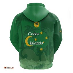 RugbyLife Shop Australia Cocos Keeling Islands Hoodie Southern Cross Palm Tree Pattern LT14