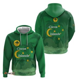 RugbyLife Shop Australia Cocos Keeling Islands Hoodie Southern Cross Palm Tree Pattern LT14