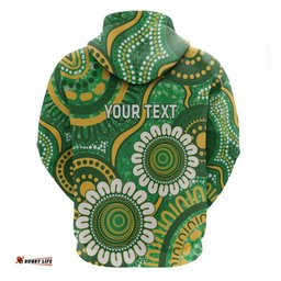 RugbyLife Shop Bowls Australia Custom Hoodie Aboriginal Art National Color LT14
