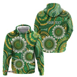 RugbyLife Shop Bowls Australia Custom Hoodie Aboriginal Art National Color LT14