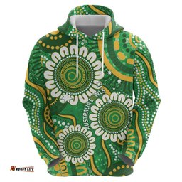 RugbyLife Shop Bowls Australia Custom Hoodie Aboriginal Art National Color LT14