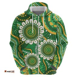 RugbyLife Shop Bowls Australia Custom Hoodie Aboriginal Art National Color LT14