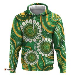 RugbyLife Shop Bowls Australia Custom Hoodie Aboriginal Art National Color LT14