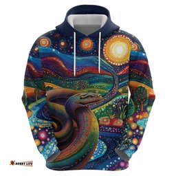 RugbyLife Shop Aboriginal Dreamtime Rainbow Serpent Hoodie LT9