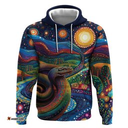 RugbyLife Shop Aboriginal Dreamtime Rainbow Serpent Hoodie LT9