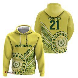 RugbyLife Shop Custom Cricket Aussie Pride Hoodie Aboriginal Dot Art Cricket LT9