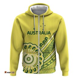RugbyLife Shop Custom Cricket Aussie Pride Hoodie Aboriginal Dot Art Cricket LT9