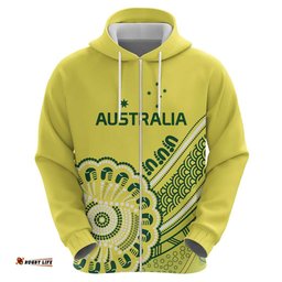 RugbyLife Shop Custom Cricket Aussie Pride Hoodie Aboriginal Dot Art Cricket LT9