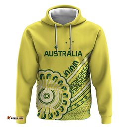RugbyLife Shop Custom Cricket Aussie Pride Hoodie Aboriginal Dot Art Cricket LT9