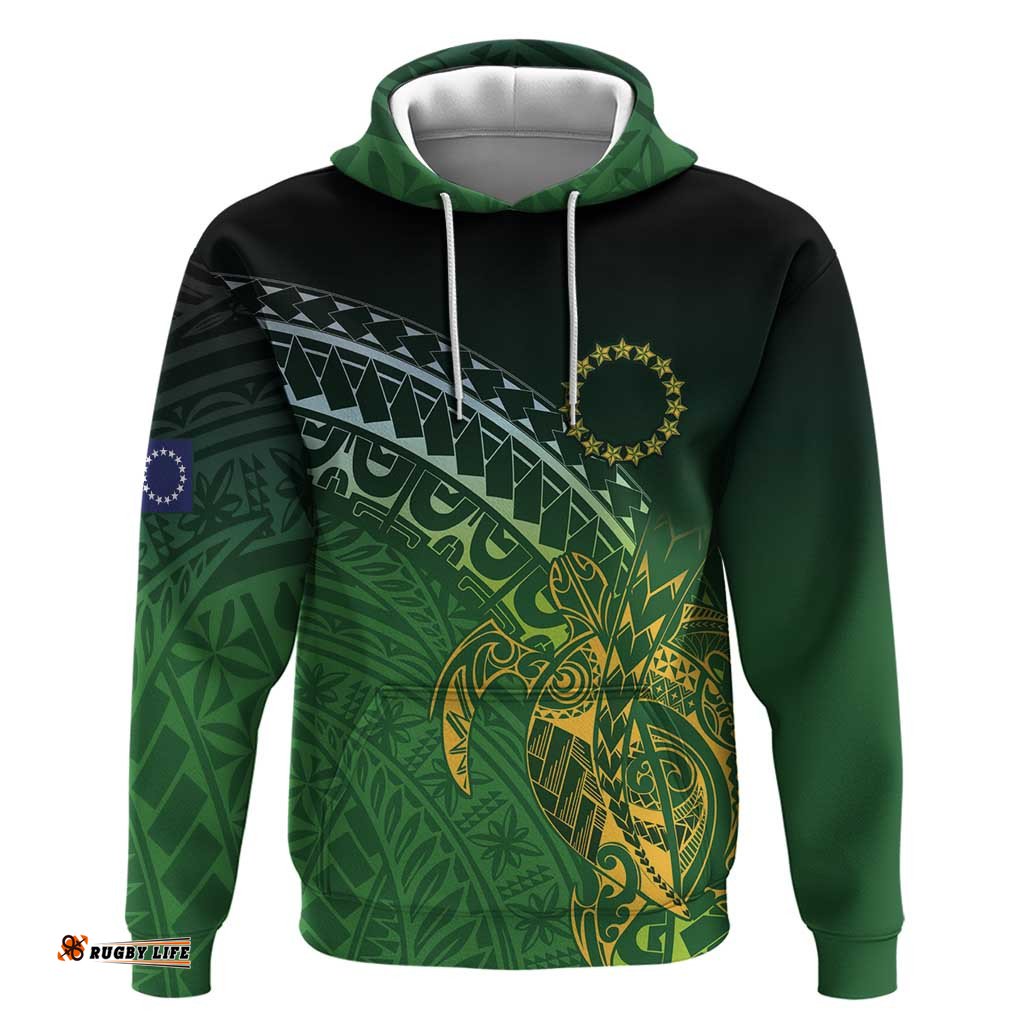 RugbyLife Shop Cook Islands Rugby Kuki Avaiki Hoodie Tribal Turtle LT7