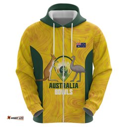 RugbyLife Shop Custom Bowls Australia Hoodie Marble National Color LT14