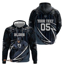 RugbyLife Shop Custom Carlton Navy Hoodie Captain With Aboriginal Art DT05