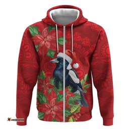 RugbyLife Shop Australian Magpie Hoodie Aboriginal Inspired Christmas LT9